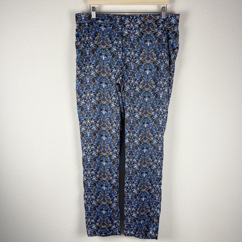 Zara Blue Floral Straight Leg Pants